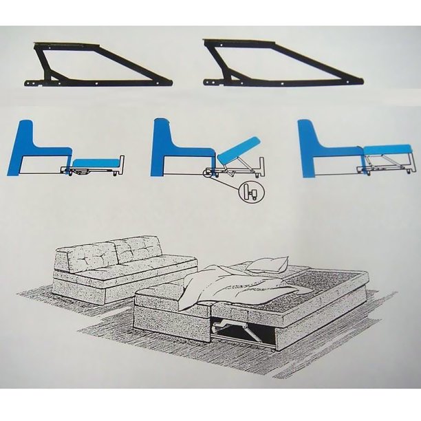 Marco de soporte de cama plegable, mecanismo de elevación de cama, resorte  de gas, accesorios, piezas de hardware de muebles para sofá cama -  AliExpress