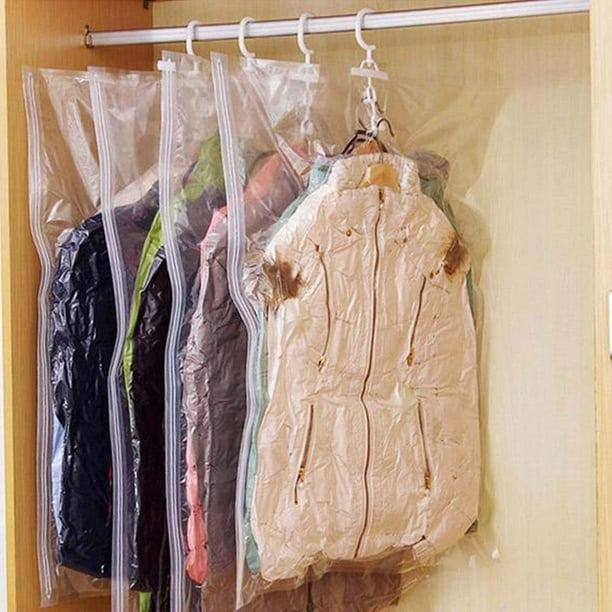 Bolsa de compresión colgante para ropa, abrigo, traje, vestido, suéter,  saco de almacenamiento grande, paquete de vacío, organizadores de ahorro de  armario - AliExpress