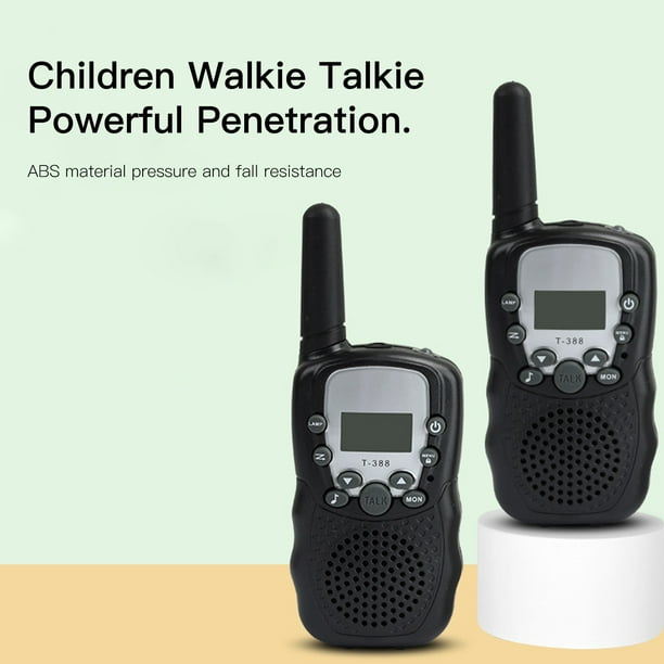 Walkie Talkie portátil de mano para niños, radios de 2 vías, 3 km de largo  alcance, educativo, inter Abanopi Negro