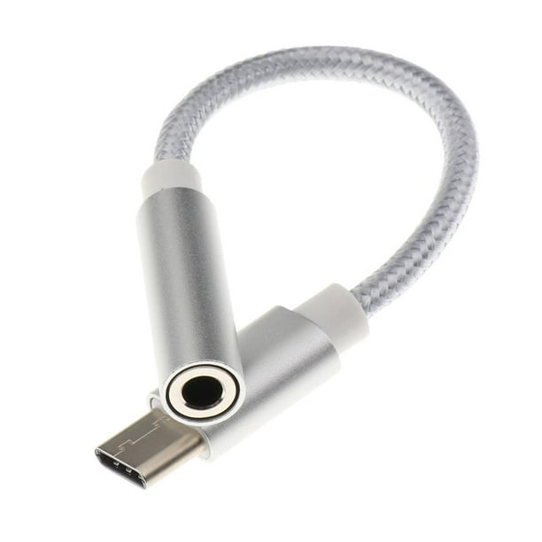 Adaptador AUX de Audio de 3.5mm Tipo-C a Jack, Adaptador Convertidor USB-C  a 3.5mm de Abanopi