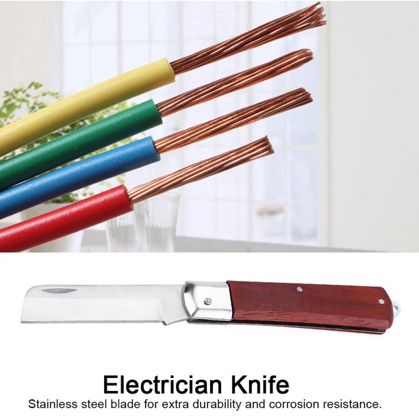 Cuchillo plegable para electricista, multicolor