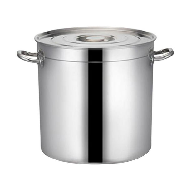  Olla grande de acero inoxidable profundo de inducción olla  cacerola de cocina, olla de sopa engrosada para el hogar, olla de sopa de  gran capacidad, 10.2 in 11.0 in (9L) 