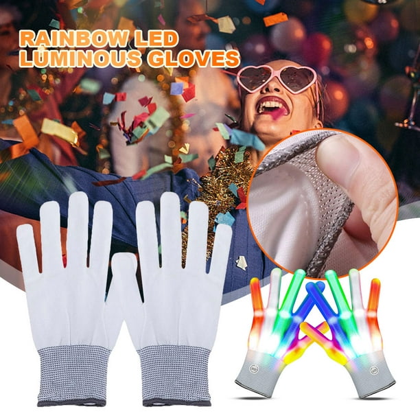 1 par de guantes LED que brillan intensamente Guante luminoso para fiesta  de Halloween de Navidad (a Likrtyny