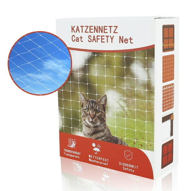  Aocet Red de seguridad para gatos para balcón, red de seguridad  para ventanas, protección anticaídas para mascotas, malla de protección  para ventanas de gatos de interior (0.3 in), cercado de plástico