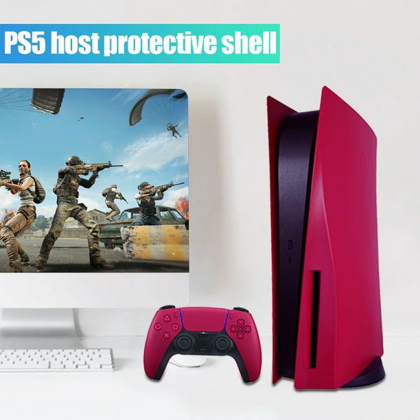 Cubierta Anti-Arañazos y Anti-Polvo de Piel para Consola de Juegos,  Compatible con Unidad Óptica PS5 Cosmic Red