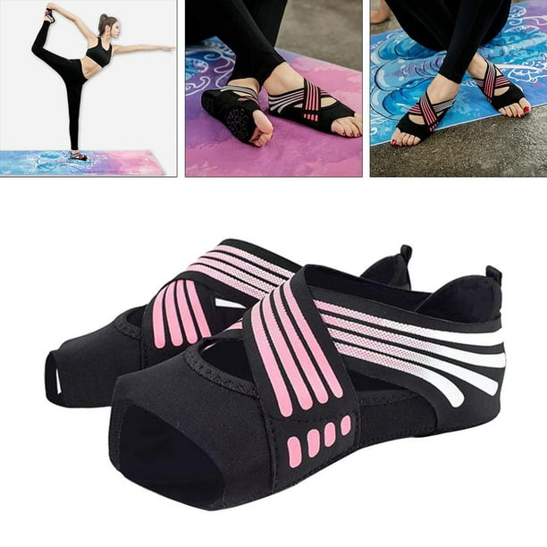 Zapatos Yoga Mujer,Calcetines de yoga antideslizantes para  mujeres,calcetines de yoga pilates Calcetines de con puños antideslizantes  Zapatos de