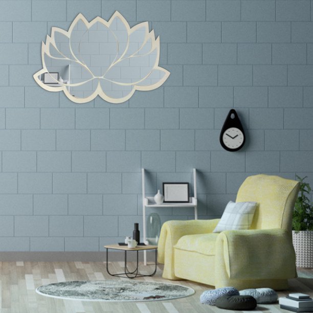 1 pegatina de pared de espejo acrílico de loto, decoración de pared de  espejo acrílico de loto, para el hogar, sala de estar, dormitorio, oficina,  pas