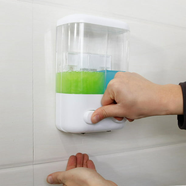 Dispensador de jabón manual montado en la pared Dispensador de jabón  líquido fácil de instalar Contenedores de líquidos Contenedor transparente  para Soledad Dispensador de jabón
