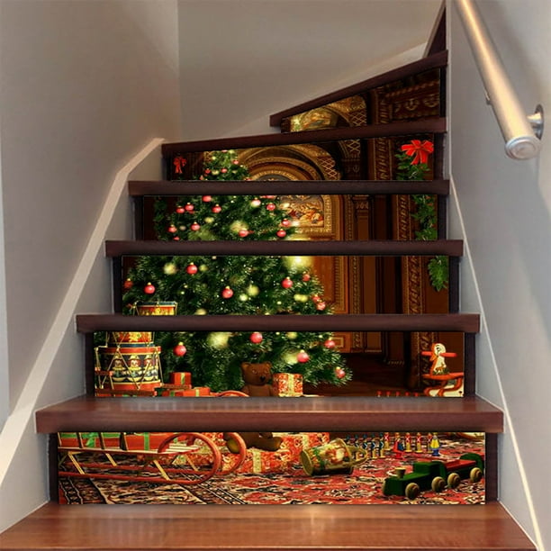 Calcomanías navideñas 3D para elevadores de escaleras, pegatinas para  escaleras, murales decorativos autoadhesivos, calcomanías para escaleras  para 13 piezas mayimx Vinilos escaleras