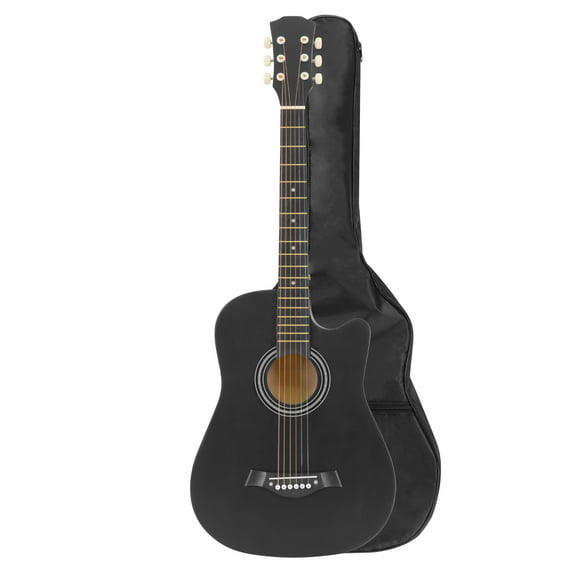 guitarra acústica color negra zonar gtangr