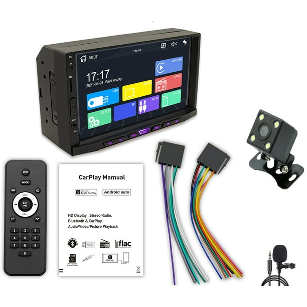 Radio de coche compatible con Bluetooth pantalla táctil de 7 pulgadas  estéreo portátil para coche USB TF FM