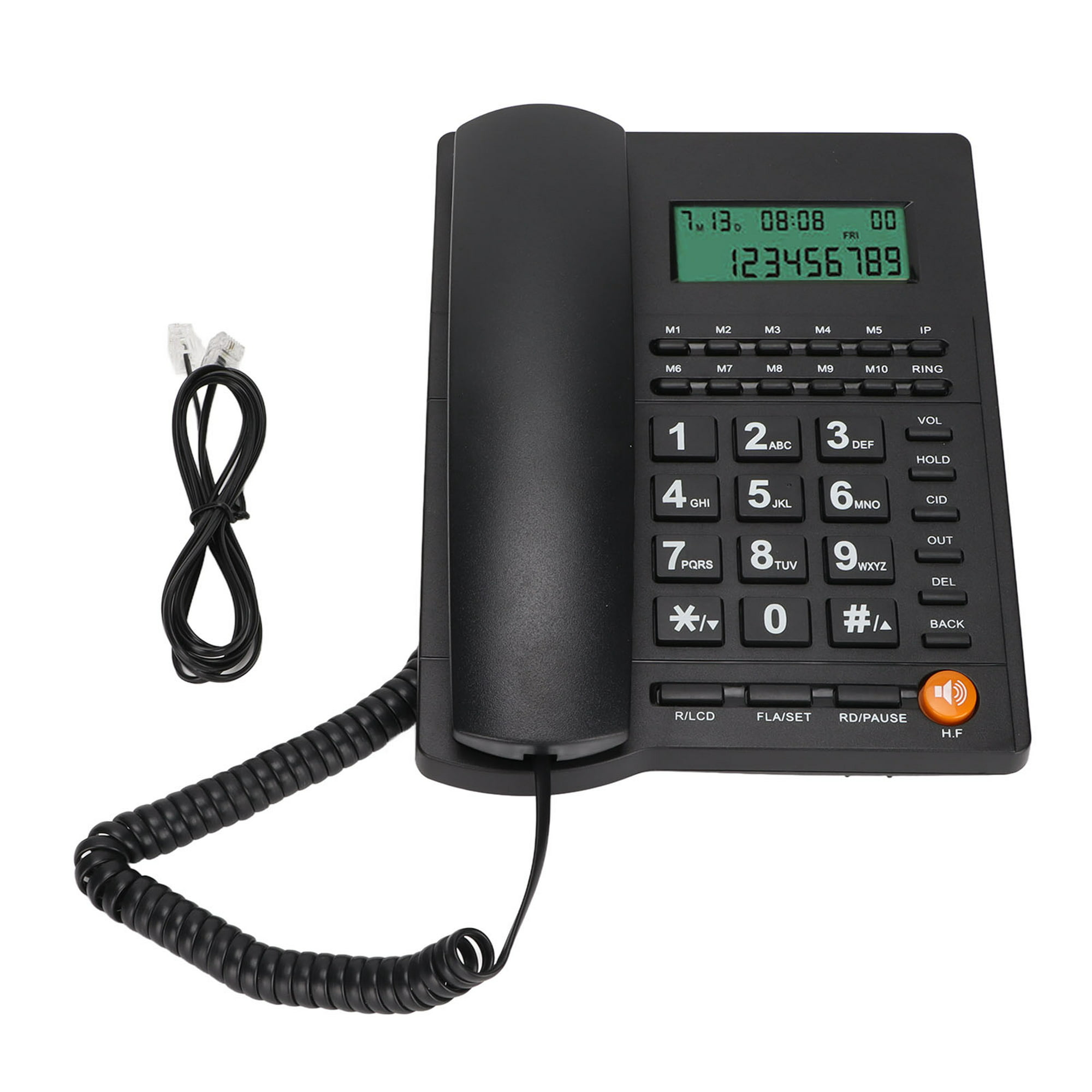 BISOFICE Teléfono digital inalámbrico con pantalla LCD, identificación de  llamadas, llamadas manos libres, llamada de conferencia, 16 idiomas,  soporte