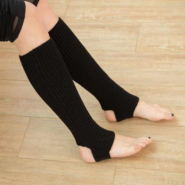 Calentador de pierna de tacón abierto de punto acanalado de muslo de moda  para mujer para ejercicio Yinane calcetines calentadores de piernas para  mujeres