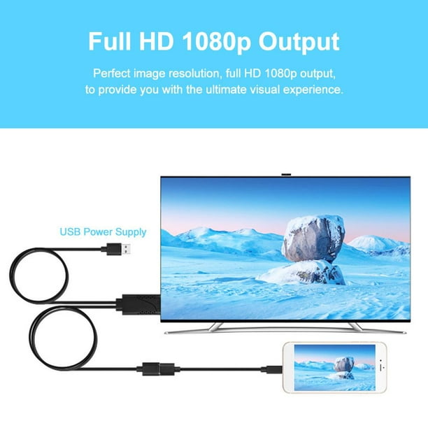 Cable adaptador USB hembra a HDMI macho 1080P HDTV TV Digital AV,  convertidor de Cable para IOS y Android
