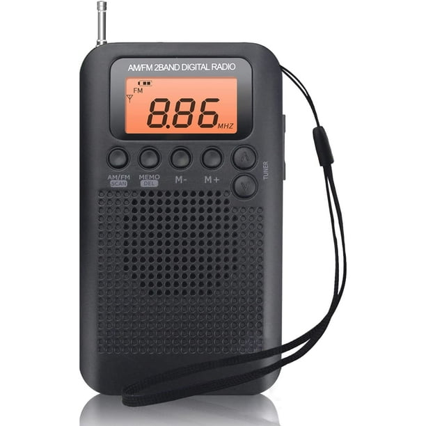 Radio portátil Mini Radio de Bolsillo con Altavoz FM/AM Receptor DSP  estéreo Digital con Despertador y Temporizador, Radio Personal con  Auriculares, Negro Sincero Electrónica