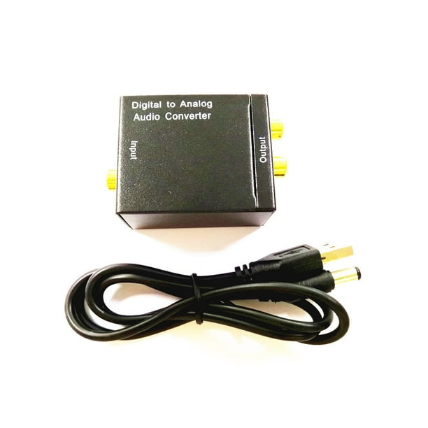 Adaptador convertidor de audio digital a analógico, decodificador RCA de  3,5 mm, señal coaxial de fibra óptica