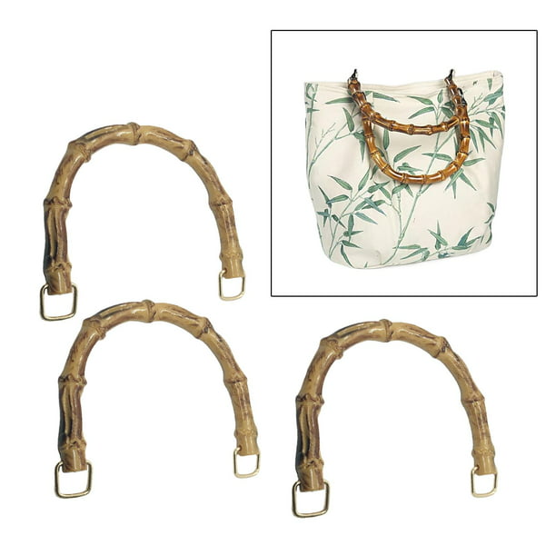 Asas para bolsos tipo caña ovalados bambú, color claro