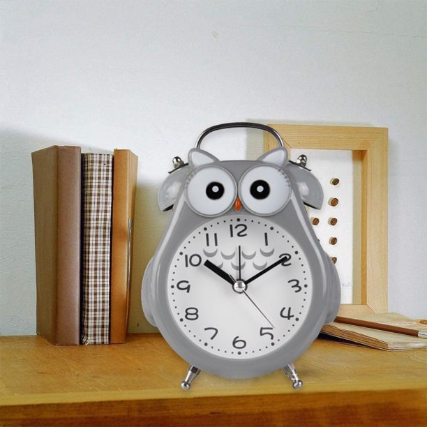 Reloj despertador silencioso sin garrapatas con luz nocturna y función de  repetición, funciona con pilas y fácil de configurar, lindo reloj  decorativo de búho para niños, dormitorio de niñas Ormromra 2034725-2