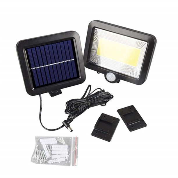 Aplique solar exterior 100 LED con sensor de movimiento reflector de luces