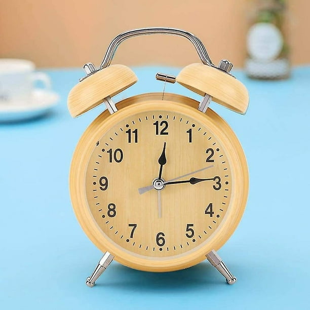  Bomeaxml Reloj despertador retro dorado mecánico reloj  despertador de cuerda manual vintage reloj de mesa de repetición de metal  reloj despertador doble reloj despertador despertador (color plata) : Hogar  y Cocina