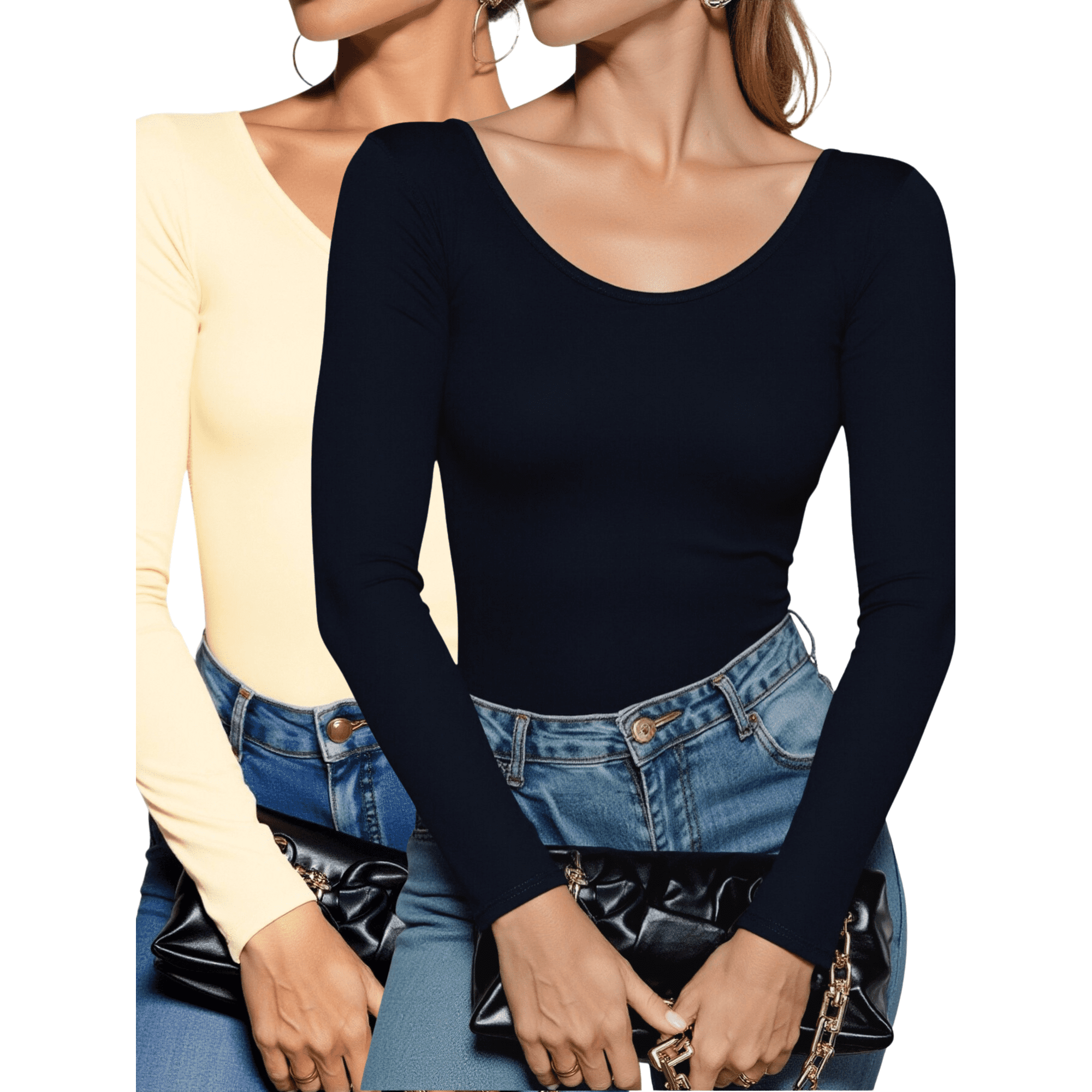 Set 2 blusas mujer manga larga interior unitalla térmico invierno dama