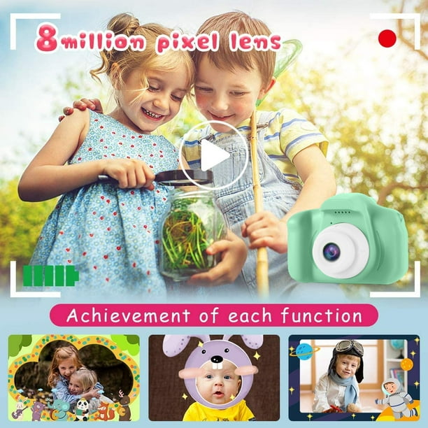 Cámara para niños Cámaras digitales para niños Videocámara Cámara para  niños pequeños Regalos de cumpleaños para niñas Niños Juguetes con tarjeta  SD 8