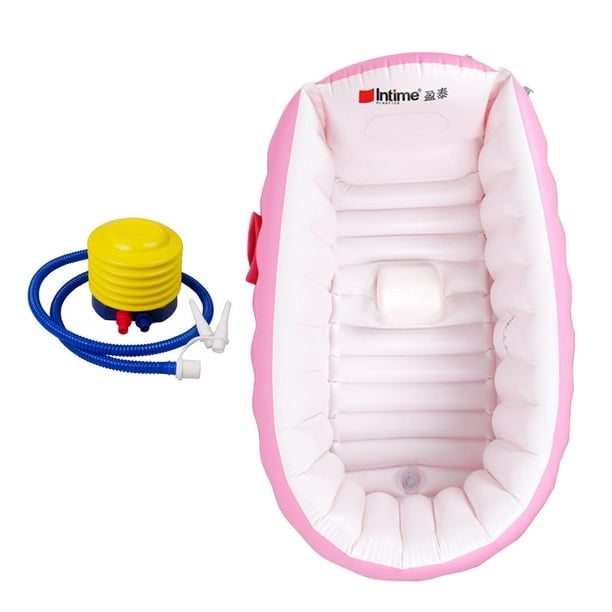  Mink Bañera inflable para bebé con bomba de aire incorporada,  bañera de recién nacido a niño, lavabo de ducha portátil de viaje con  soporte para la espalda, se desinfla y se