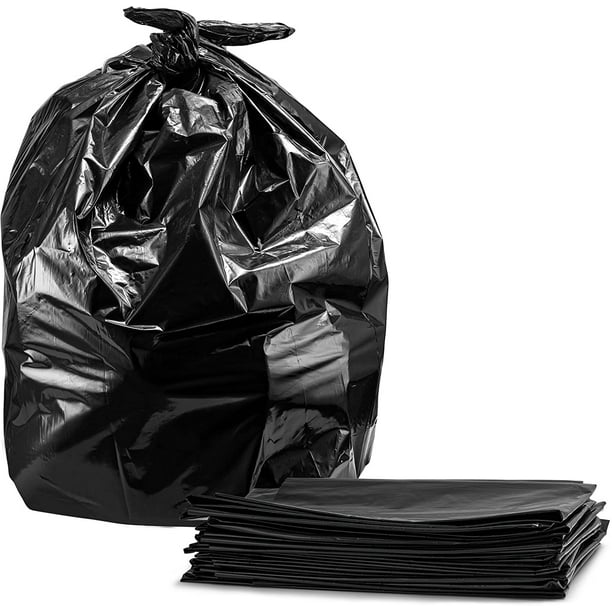 Paquete de 18 bolsas de basura negras resistentes de 35 x 48 de 3.0 mil