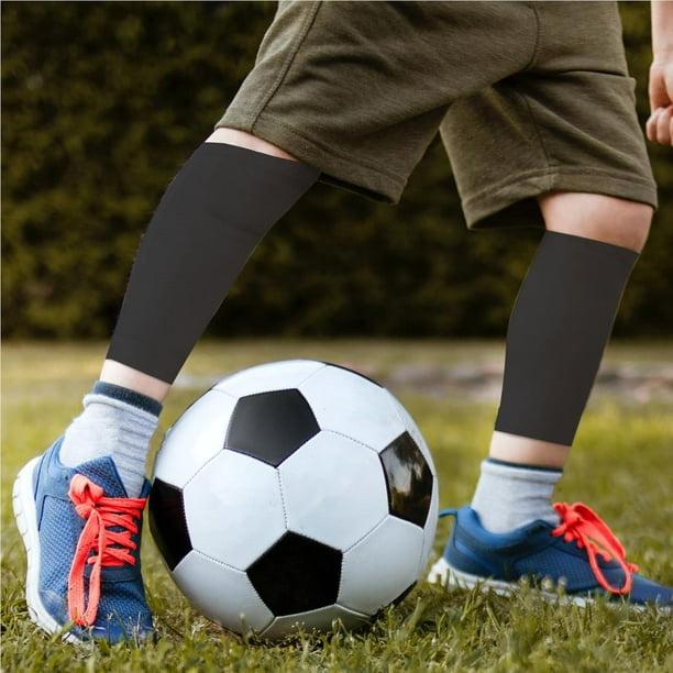 1 par de espinilleras de fútbol de fútbol transpirable para piernas  protectoras para adultos (negro)