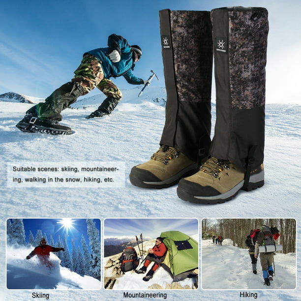 Polainas de esquí ajustables para botas de nieve, impermeables, para  deportes al aire libre, correas para los pies, adolescentes, niños,  resistentes