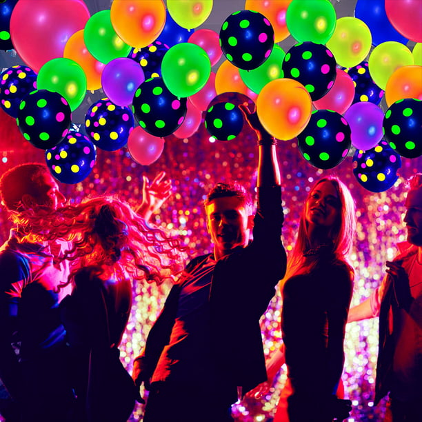 300 globos de neón que brillan en la oscuridad, globos de fiesta de neón de  10 pulgadas, 7 colores, Muyoka