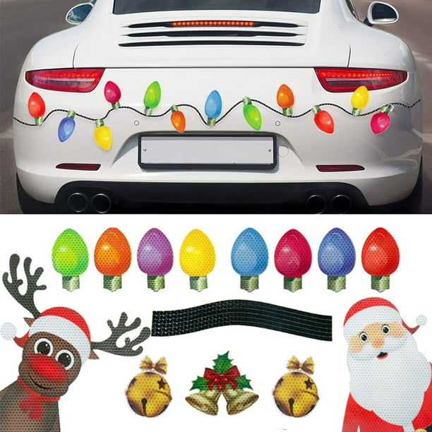 Etiqueta engomada del coche de Navidad Party Props Calcomanía magnética luminosa  para oficinas (YFC0 JShteea Libre de BPA
