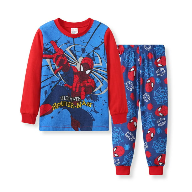 Pijama niño algodón Spiderman negro