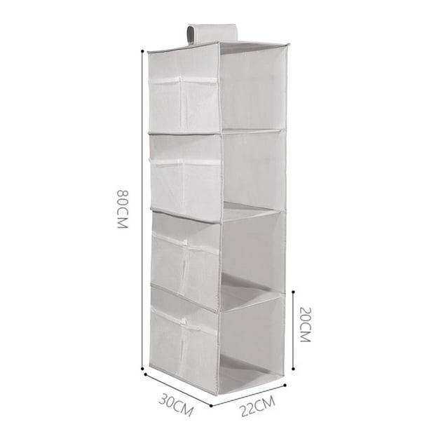 Organizador de armario colgante plegable, estantes de almacenamiento de 4  gris Sunnimix Organizador de armario colgante