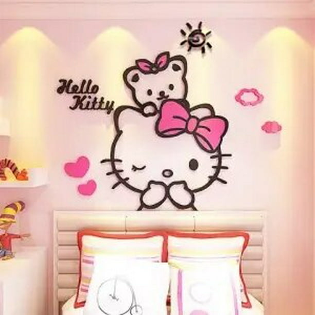 🥇 Vinilos hello kitty agujero pared 3d 🥇