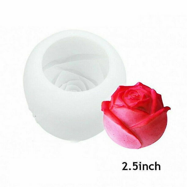  Moldes de vela de bola de rosas grandes 3D, molde de silicona  para el día de San Valentín, molde de fundición de resina para hacer velas  de bricolaje, jabón casero, polímero