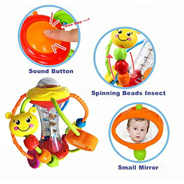 Juguetes para bebés de 6 a 12 meses Juguetes para bebés de 0 a 6 meses,  sonajeros para bebés, pelota de actividades, juguetes para bebés, agitador,  sonajero para agarrar y girar, juguetes