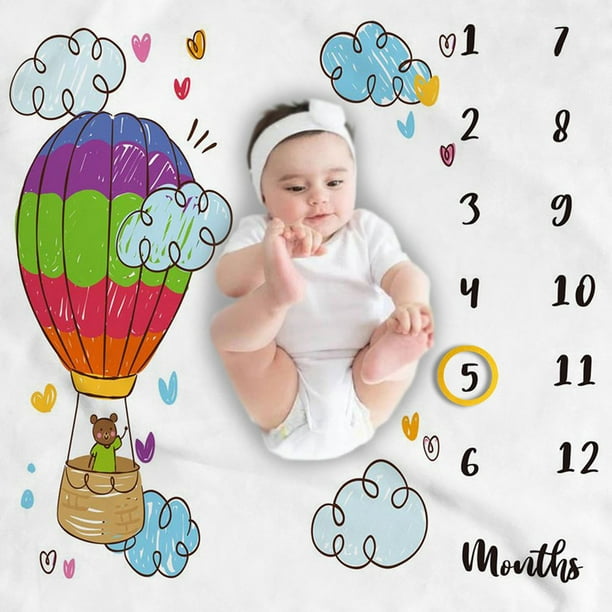 Manta de hito mensual para bebé manta decorativa suave para el mes del  recién nacido innovadora para accesorios de fotografía ANGGREK Otros