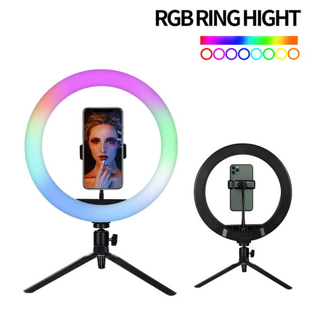 Aro de Luz Trípode LED, Anillo de Luz con 48 Colores y 16 Modos de  iluminación, Brillo Ajustable con Control Remoto Pamolo Protección ocular