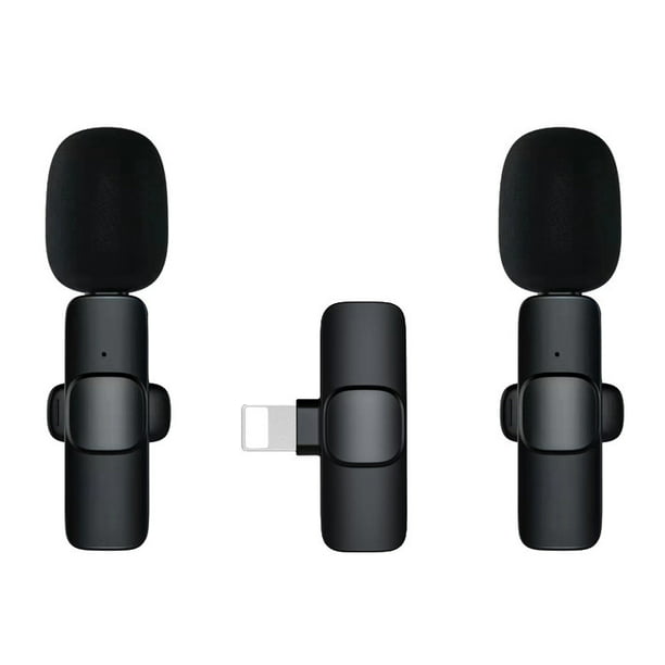 Micrófono Lavalier inalámbrico para iPhone iPad, micrófono inalámbrico  Plug-Play para grabación de video, micrófono Lav profesional para 