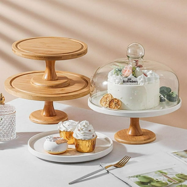 Soporte redondo para tartas de 2 niveles, soporte redondo para mesa de  postre de cupcakes, soporte de exhibición de dulces de pastelería de metal  para