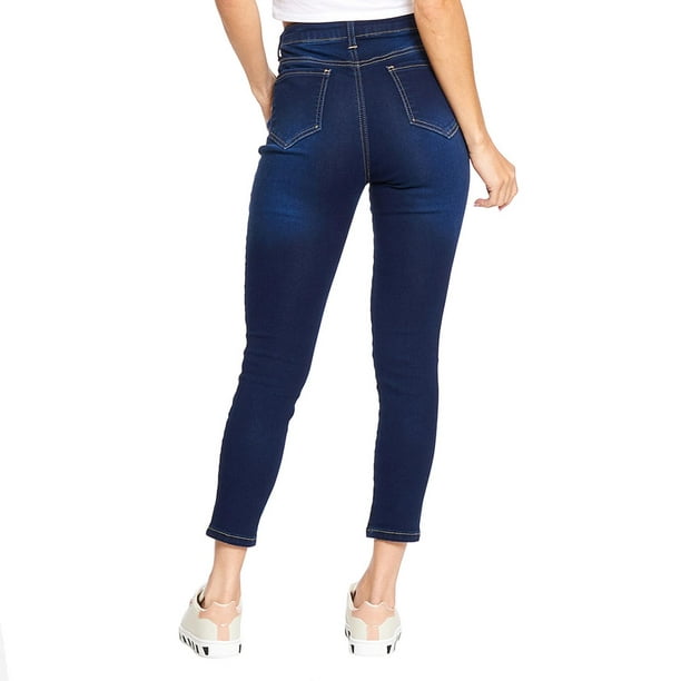 Jeans Mujer Skinny Levanta Pompa Destroyer Mezclilla Stone azul 11