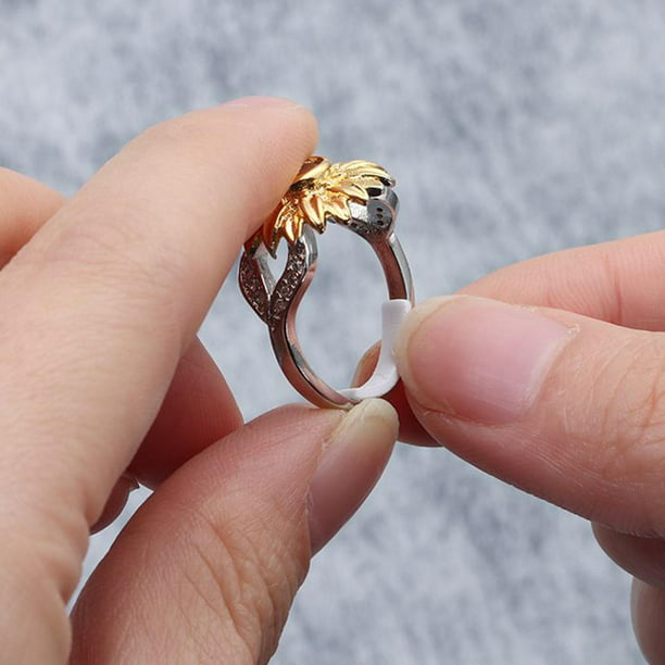 Ajustador de tamaño de anillo invisible, paquete de 12, 4 tamaños, para  anillos sueltos, ajuste de anillo invisible transparente que se adapta a