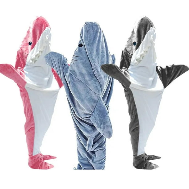 Pijama de tiburón con capucha para niños, manta de tiburón, disfraz de  Cosplay, Mono para padres, camisón para casa, ropa de dormir para fiesta