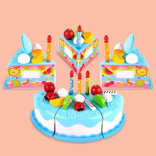 pastel de cumpleaños juguete de simulación de de comida juguetes modelo  para , 6 pasteles en rodajas Azul Yotijar Juego de imaginación pastel de  cumpleaños | Bodega Aurrera en línea