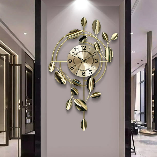  Relojes de pared de metal grandes moden para decoración de sala  de estar, relojes decorativos gigantes extra grandes, relojes decorativos  3D de flores para dormitorio : Hogar y Cocina