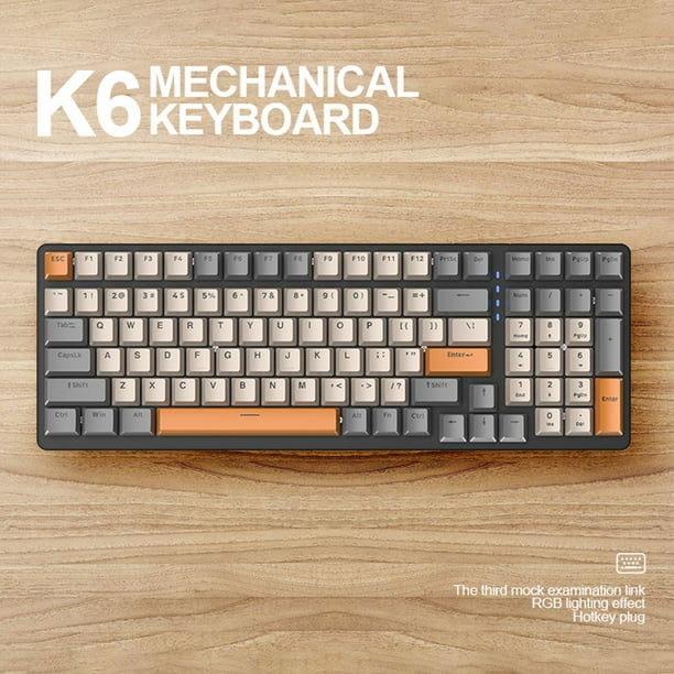 Teclado para juegos de 100 teclas 3 modos teclado inalámbrico retroiluminado  NKRO interruptor rojo/a JShteea El nuevo