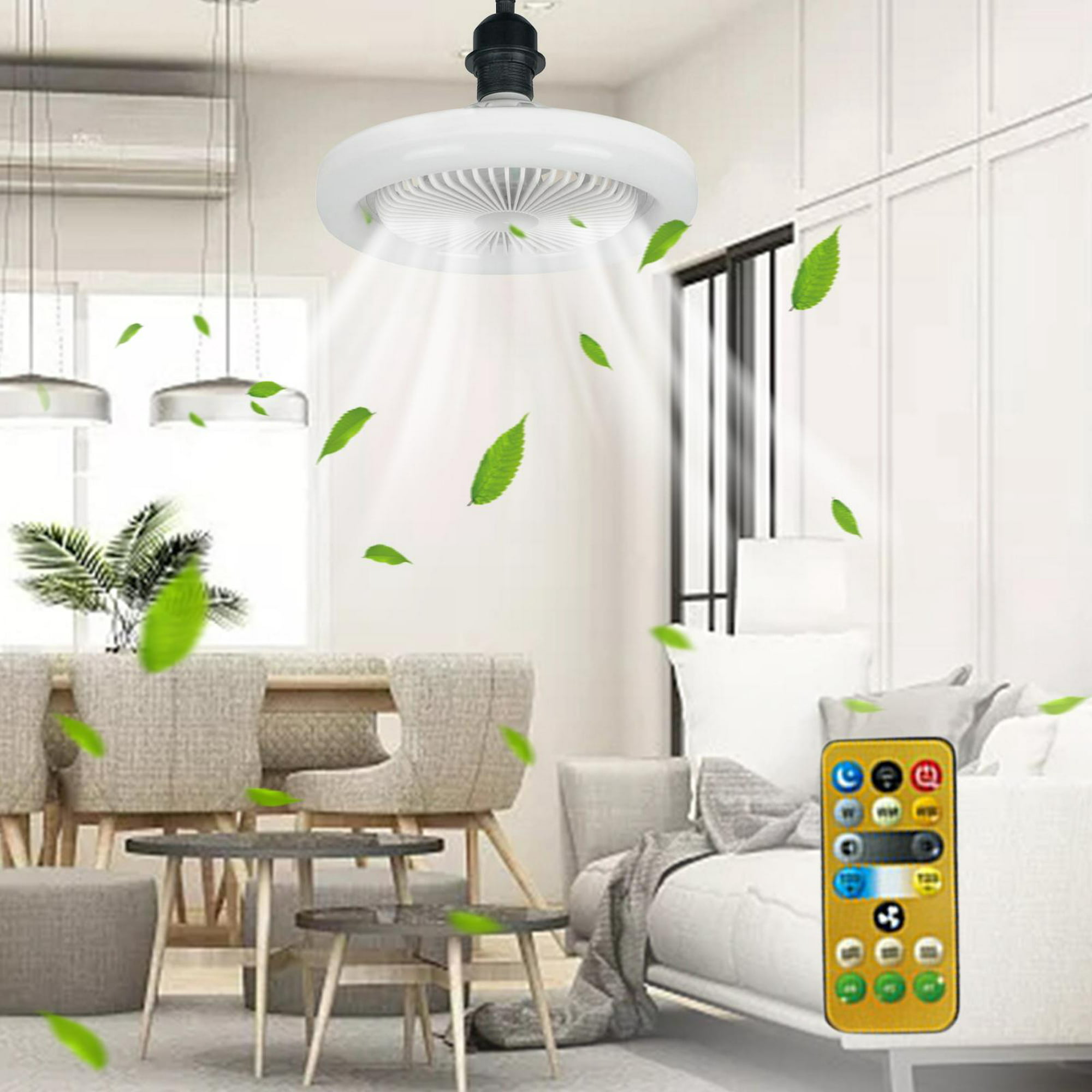 80W Ventilador de techo Lámpara Residencial LED Dormitorio Enfriador  Ventilador silencioso Moderno