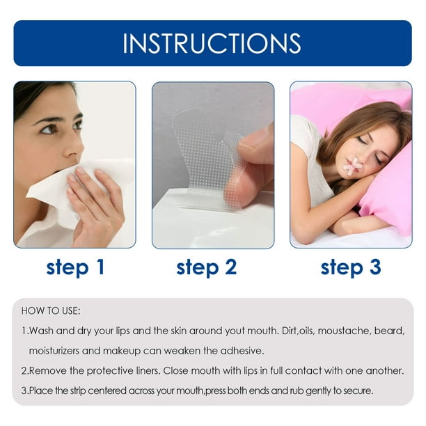 Parche Anti-Ronquidos 120 Uds. Parche antironquidos pegatina Nasal para  dormir tira de respiración de boca abierta Tmvgtek Cuidado Belleza
