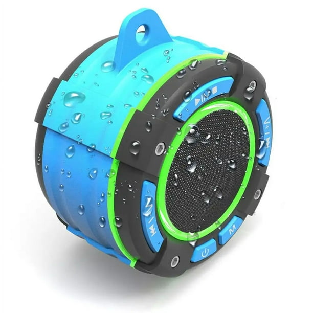 Altavoz de ducha Bluetooth Altavoz inalámbrico impermeable con ventosa,  altavoz portátil, sonido envolvente 360 ​​(azul)